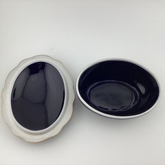 Limoges Castel Oval Trinket box with 22K Gold Design, made in France