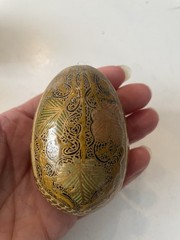 9 Vintage Hand-Painted Decorative Eggs Laquered Forest Folk Floral Kashmiri Set