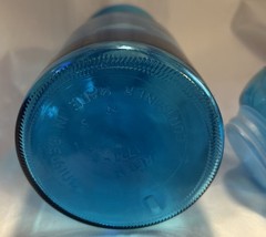 Vintage MCM Made in Belgium Large 9.5″ Turquoise Blue Glass Lever Apothecary Jar