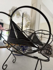 Nautical Sailboat Boat Metal Magazine Rack Holder Nautical Decor