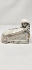 Stunning Vintage Restoration Hardware Solid Marble Scrolled Bookends Pair- Heavy