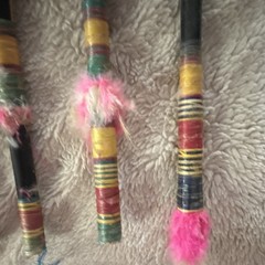 vtg Lot – 9 Traditional Bamboo Andean Tribal Folk Art Panpipe flute/blowguns