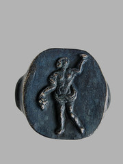 300 BC Ancient Roman Silver Ring Bacchus god of wine, winemaking, fertility