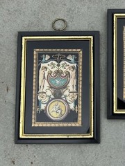 Pair of Vintage Reverse Painted Neoclassical Greek Roman Mythology Wall Decor