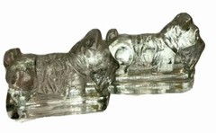Adorable Vintage Scotty dogs Heavy Glass Bookends Figurines Fun