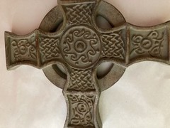 Set Of 3 Vintage Resin Celtic Religious Crosses Wall Hanging 10×6.75”