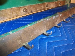 Unusual Heavy Handmade Brass & Steel Dutch Style Coat Kitchen Tack Wall Rack 23″