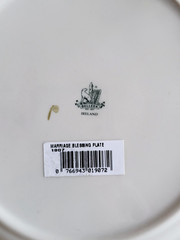 Belleek Irish Fine Parian China Marriage Blessing Plate Ireland 9″ NEW WITH TAG