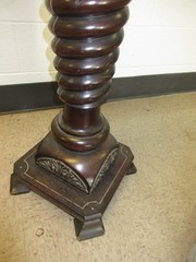 ANTIQUE PEDESTAL STAND TABLE ORNATE Circa 1890 “Bronze Statue Clock” To Restore