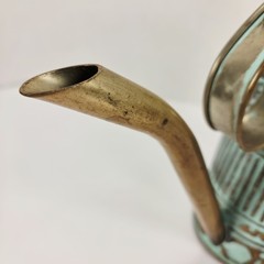 VTG Metal Copper Watering Can Decor Green Verdigris Teal Patina 0.5 Gal 12″