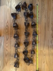 10 FT RAINCHAIN arts & crafts copper downspout vtg garden gutter art bell chain