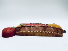 VTG 1975 Homco/Syroco #7350 #73510 USA 2pc Fruit Wall Hanging Plaques Farmhouse