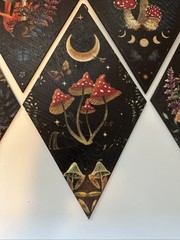 6 Pieces Gothic Wall Decor Boho Sun Moon Phases Wall Art Gothic Minimalist Stars