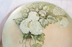 Yarrow Blossoms Porcelain Plate Platter 10.5″ Hand Painted Artist Sampler