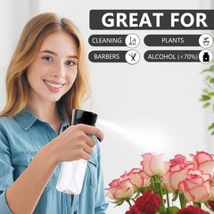 THINTON Mist Spray Bottle for Hair (10oz/300ml) – 2 Pcs 300ml, Black, White