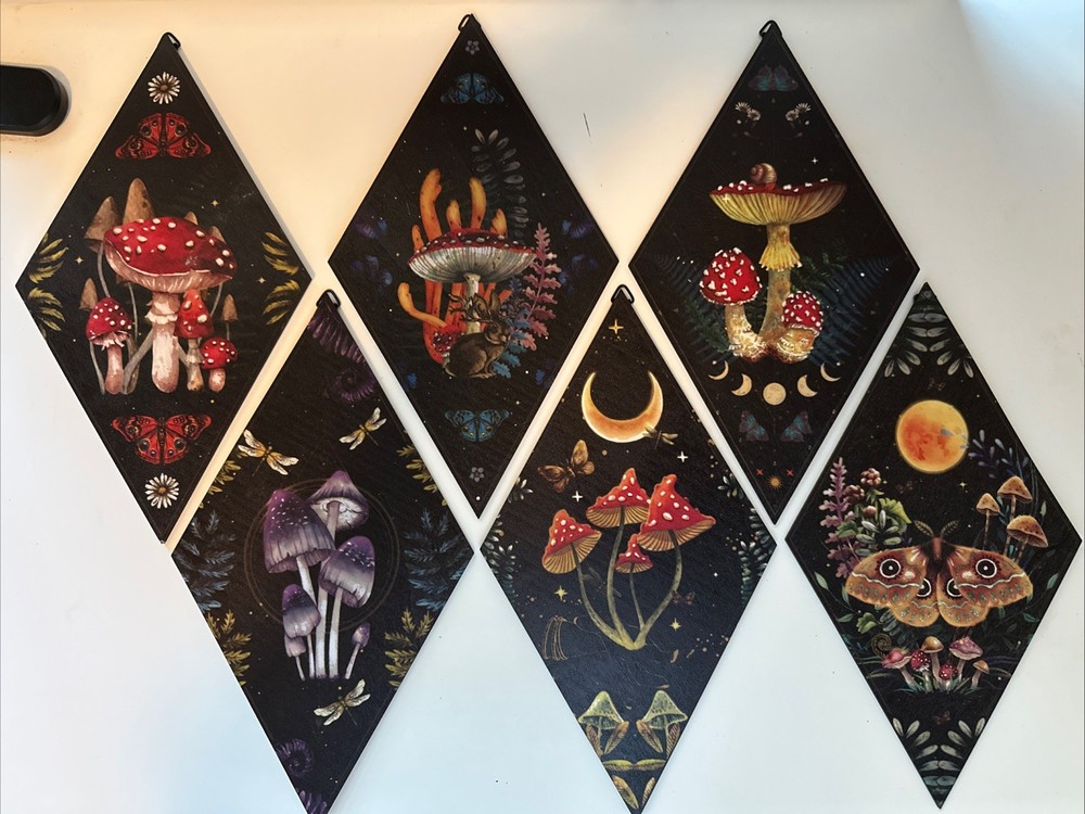 6 Pieces Gothic Wall Decor Boho Sun Moon Phases Wall Art Gothic Minimalist Stars