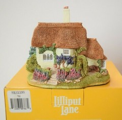 Lilliput Lane Cottages Porlock Down. Mint in original box with deed. Signed.