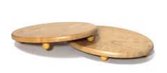 Wood Risers Small Oval Display Stands with Ball Feet Set 2