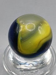 .87″ Akro Blue Egg Yolk Shooter Marble- #CE128