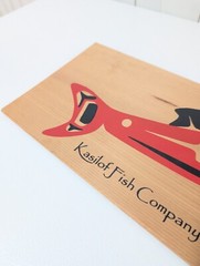 Vtg. Kasilif Fish Co. Woo Plaque Barware Man Cave Decor Sushi Bar
