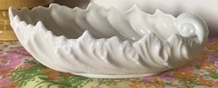 Vtg Lenox Cream Shell Leaf Shaped Bowl Serving Dish Coastal Decor Made in USA