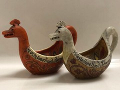 LOT 2 Candy Design Norway Viking Ship Danish Nordic Head Boat Ocean Sea Vintage