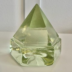 Vintage Nautical Light Green Glass Ship’s Deck Prism Maritime Hexagonal Heavy