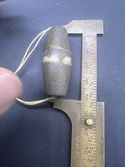 ANCIENT STONE BEAD- ANCIENT BLACK AND WHITE BANDED JASPER AFGHANISTAN BEAD