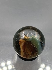 .59″ Vintage Cat Eye Hybrid Sparkler Marble- Akro Master Marble King Vitro – J61