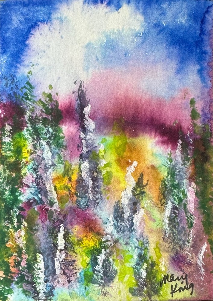 Original ACEO Watercolor Painting by Mary King – Wildflowers