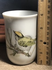 Vintage 1976 ENESCO Song Bird 10 oz. Mug Yellow Warbler Fine China Slim E7