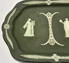ANTIQUE WEDGWOOD GREEN JASPER DRESSER TRAY WEDGWOOD CIRCA 1860
