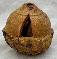Vintage Brazil Nut Pod Folk Art Shaker Rattle Ornament