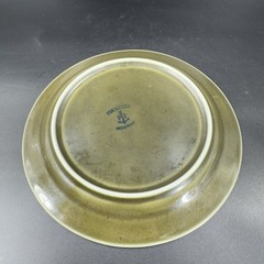 Vintage Porsgrund Dish Plate Set 2 Dishes Plates Made In Norway Green Ceramic
