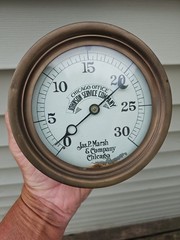 Vintage Brass Gauge Jas P Marsh Company Chicago Johnson Service