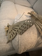 Vintage Brass Set of 3 Butterflies Wall Or Sitting Decor Metal Art