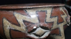 Pre-Columbian pottery Chupicuaro Two Faces Bowl . 800AD- 400 AD