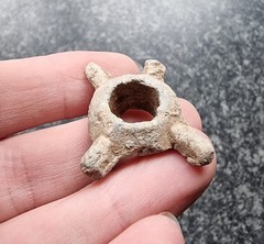 Rare Celtic Lead Bead / Proto Money Cruciform Amulet Antique Metal Detector Find