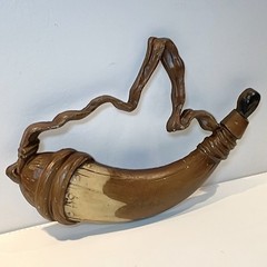 Vintage Sexton Powder Horn Metal Wall Art Americana Decor MCM
