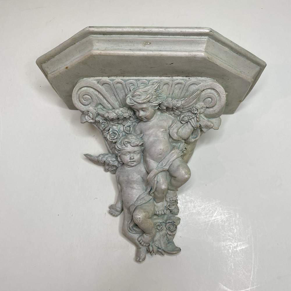 Cherub Fancy Wall Shelf Baroque Style Wall Decor Sconce Style Roses