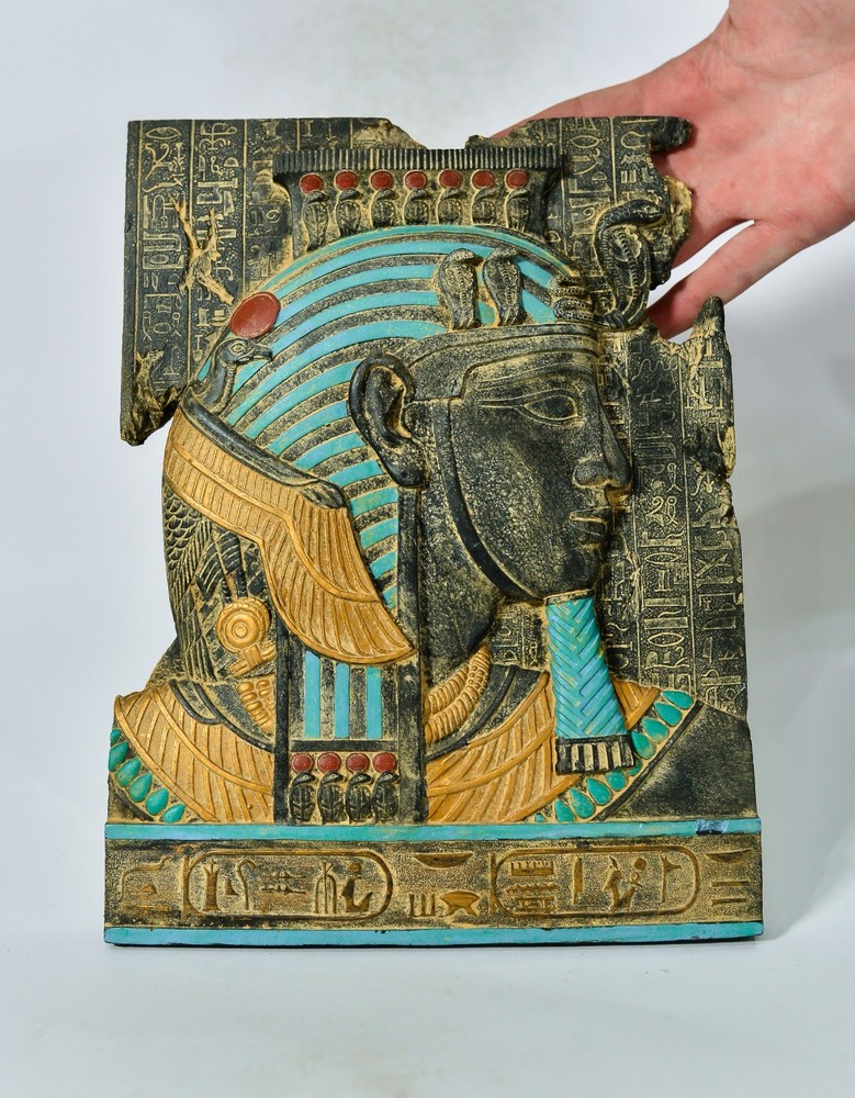 King Tutankhamun Egyptian Plaque Relief Saqqara Tomb Temple Art