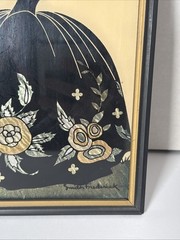 Pair 1940 Reliance Flat Glass Silhouette Old Fashioned Garden Blossom Time