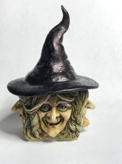 Former Kevin Francis Face Pot Artist Neil Eyre Halloween 4 face wicked witch box
