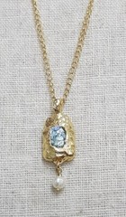 Authentic Roman Glass Gold Plated Pendent Ancient Fragments 200 B.C