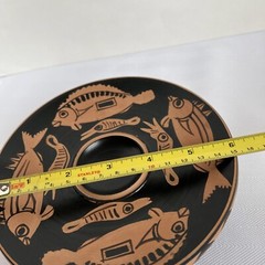 Apulian Red Clay Greek Pedestal Pottery Fish Plate