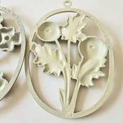 Vintage Sexton Metal Craft Wall Art Wild Flowers Floral Ovals 1970s/80s