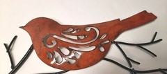 Rustic Bird On Branch Metal Wall Mount 12″ Home Décor Unbranded Pre-owned