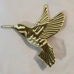 3 Vintage Brass Hummingbirds Home Interior Wall Hanging Art Decor Nature Birds