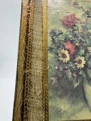 VTG Gold Gilt Italian Florentine Tole Wood Wall Picture Plaque FLORAL 7”x 6”