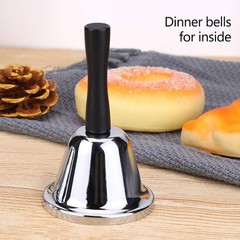 MROCO Loud Hand Bell, Silver Steel Bells for Adults, 1 Count,
